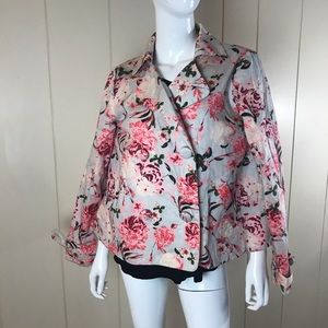 Peach floral coat